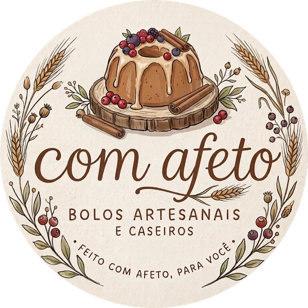 Logo Bolos Com Afeto: bolos artesanais e caseiros, feito com afeto, para você